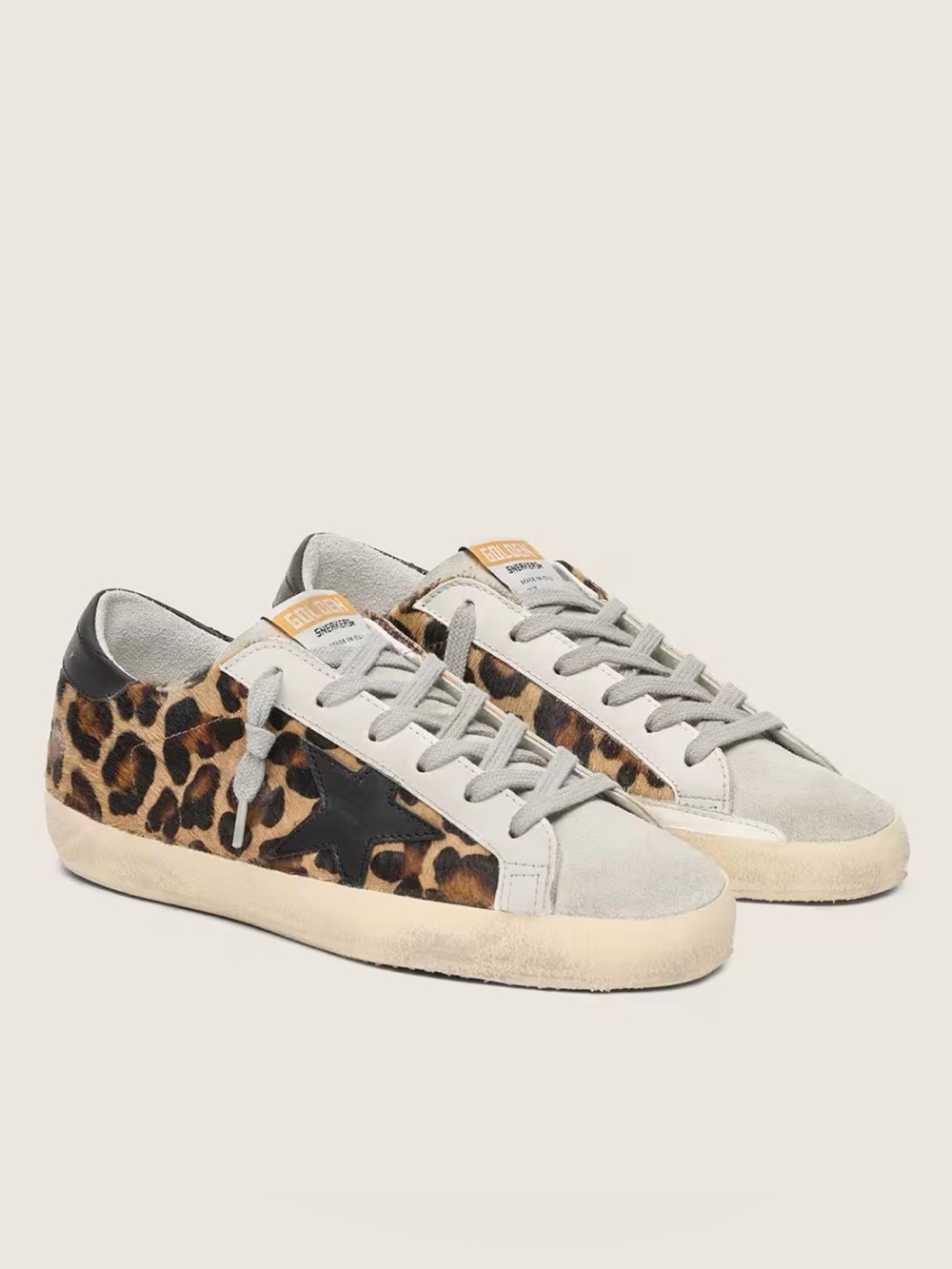 GOLDEN GOOSE Women's Super-Star in leopard print leather - Picture 2 of 13
